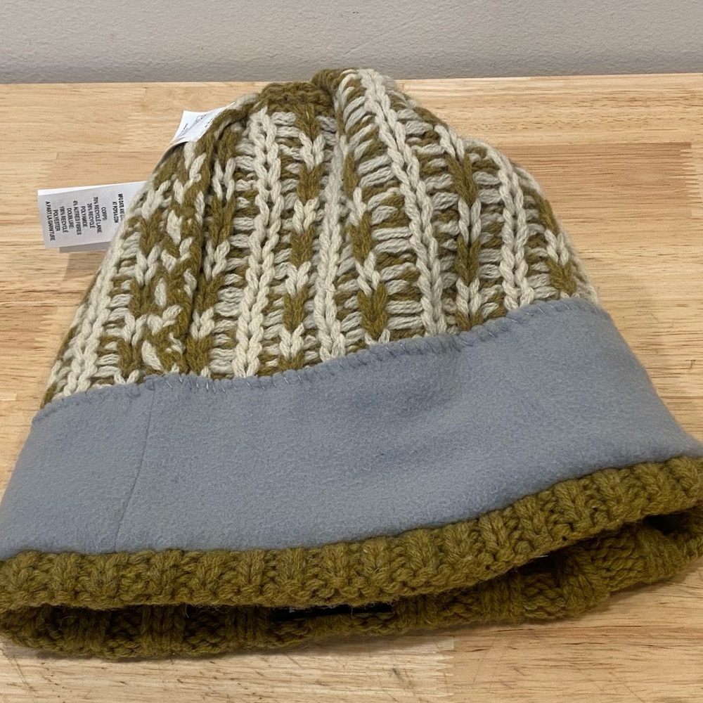 Patagonia women’s Snowbelle beanie ridge Cosmic Gold with fleece headband NWT OS - Picture 7 of 8